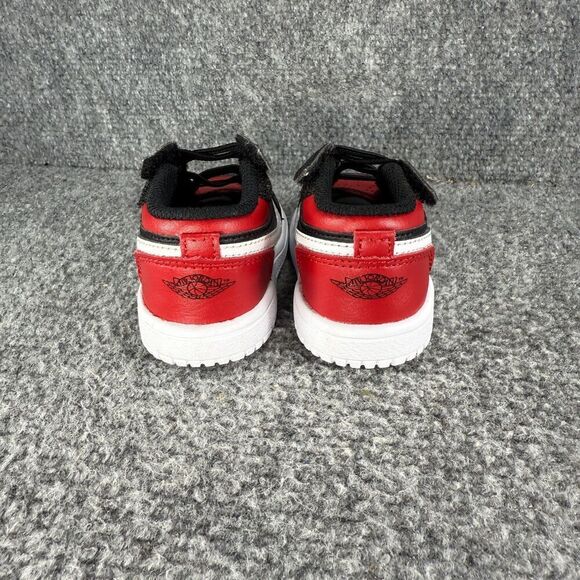 Jordan 1 Low Bred Toe Toddler 4c Shoes Black Red Athletic Sneakers - Picture 5 of 10